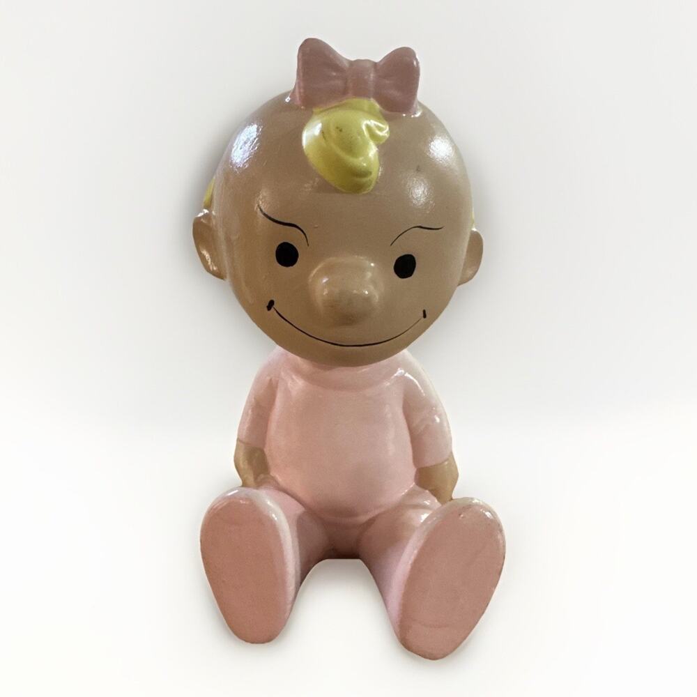Vintage 1971 Charles Shultz Peanuts Baby Sally Ceramic Hand Painted 6 1/4”